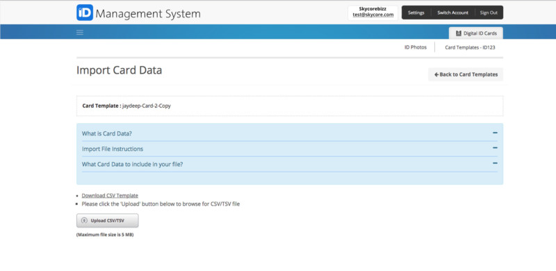 import card data Import card data
