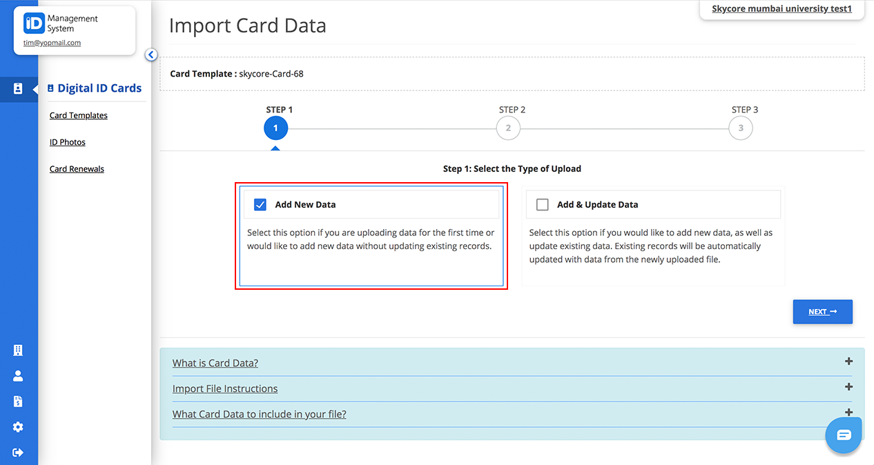 Add New Data Add New Data