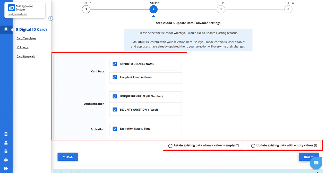 Update Existing Data Update Existing Data
