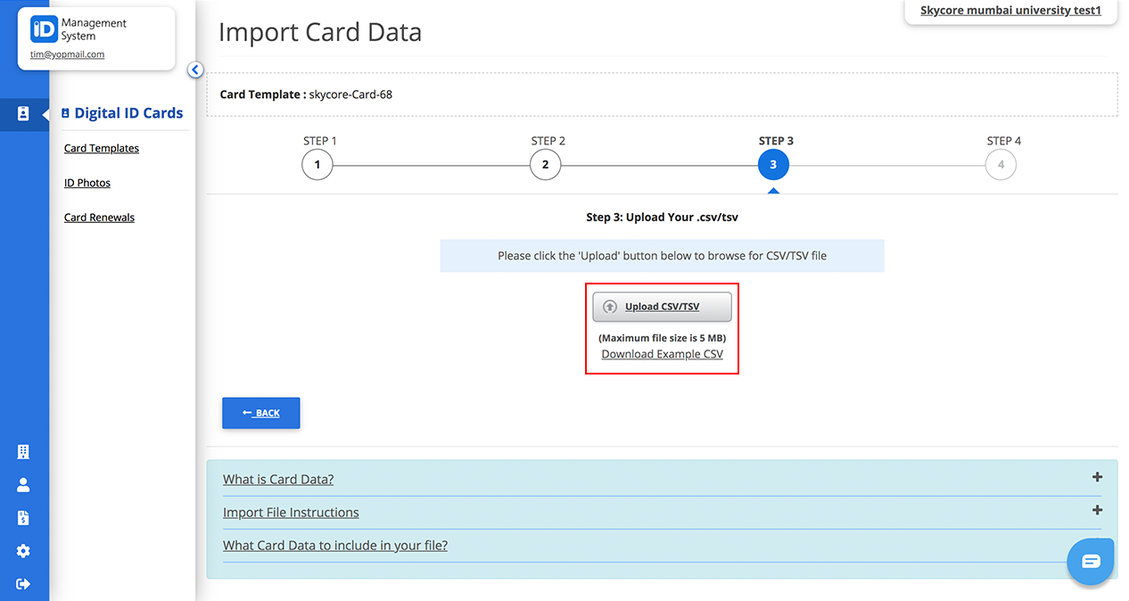 Upload CSV/TSV Upload your CSV