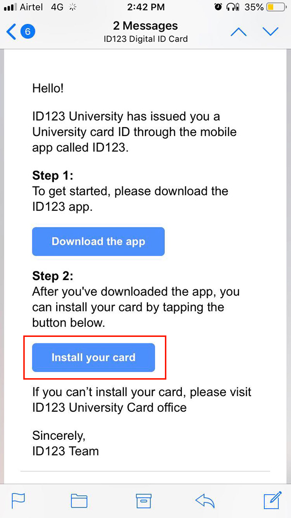 install your card Choose your institution
